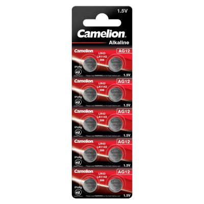 Camelion mikro elementai be gyvsidabrio AG12/LR43/386 44/3-LR43 1.5V 10 vnt.