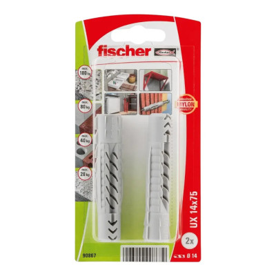 Fischer UX kaiščiai su varžtais 14x75 mm 2 vnt.