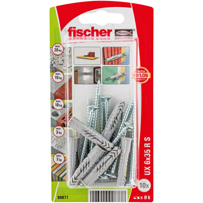Fischer UX kaiščiai su varžtais 6x35 mm 10 vnt.
