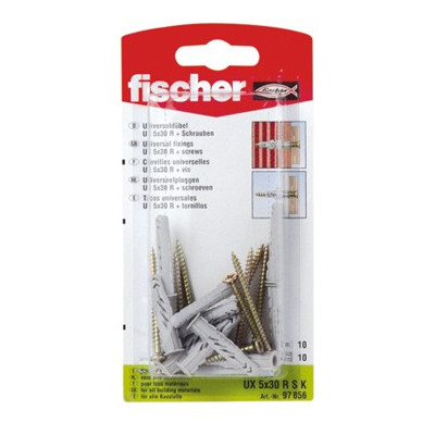 Fischer kaiščiai su varžtu UX R 61-3808B 5x30 mm 10 vnt.