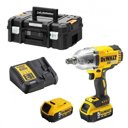 Dewalt akumuliatorinio smūginio veržliasukio rinkinys DCF899P2 , 18 V, 2 x 5 Ah, įkroviklis + lagaminas