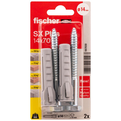 Fischer SX Plus S kaiščiai su varžtais 14x70 mm 2 vnt.