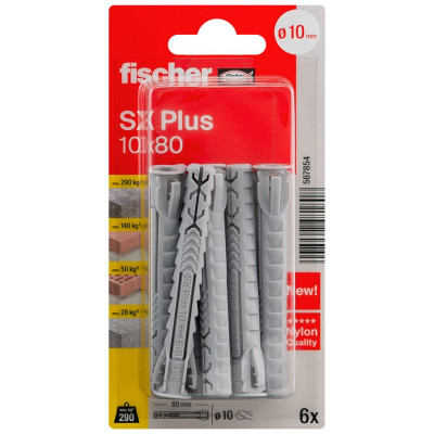Fischer SX Plus kaiščiai 10x80 mm 6 vnt.