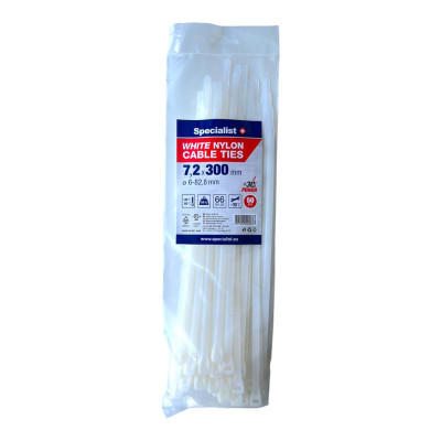 Specialist nailoninis dirželis 81/3-7300B 7.6x300 mm baltas 50 vnt.