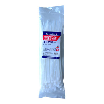 Specialist nailoninis dirželis 81/3-4286B 4.6x280 mm baltas 100 vnt.