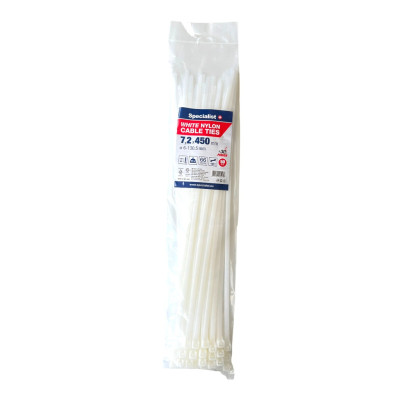 Specialist nailoninis dirželis 81/3-8450B 7.6x450 mm baltas 50 vnt.
