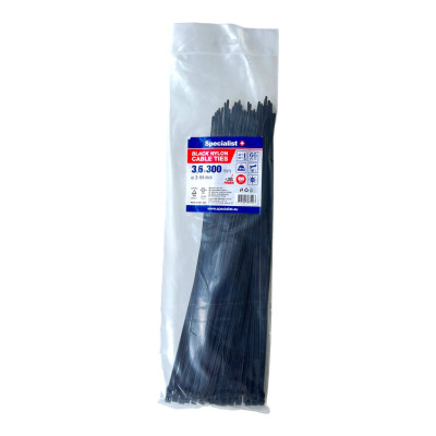 Specialist nailoninis dirželis 81/3-3302J 3.6x300 mm juodas 100 vnt.