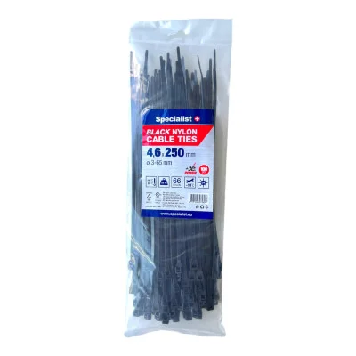 Specialist nailoninis dirželis 81/3-4250J 4.6x250 mm juodas 100 vnt.