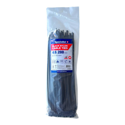 Specialist nailoninis dirželis 81/3-4286J 4.6x280 mm juodas 100 vnt.