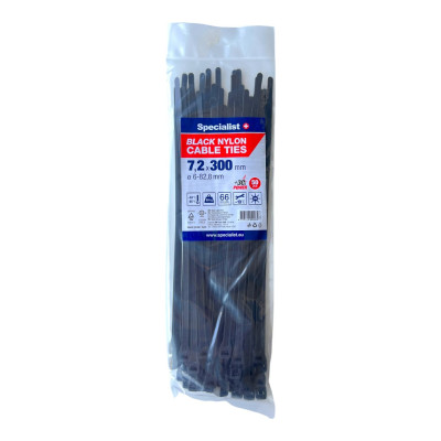 Specialist nailoninis dirželis 81/3-7300J 7.6x300 mm juodas 50 vnt.