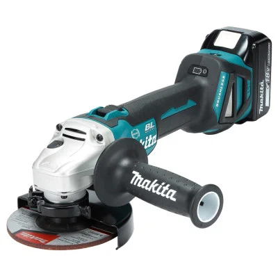 Makita akumuliatorinis kampinis šlifuoklis DGA513RT3J – 3 × akumuliatorius