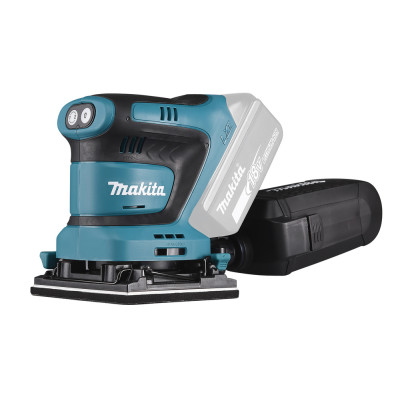 Makita akumuliatorinis vibracinis plokštuminis šlifuoklis DBO480Z, be akumuliatoriaus ir kroviklio, dėžėje