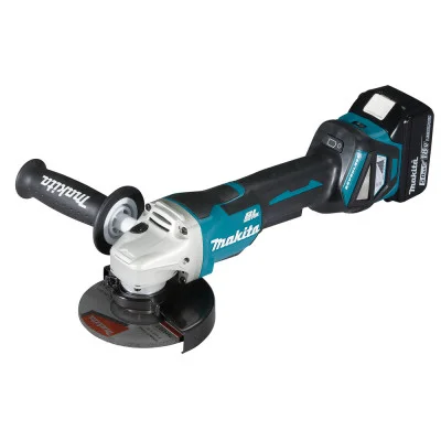 Makita akumuliatorinis kampinis šlifuoklis DGA515RTJ – 2 × akumuliatorius