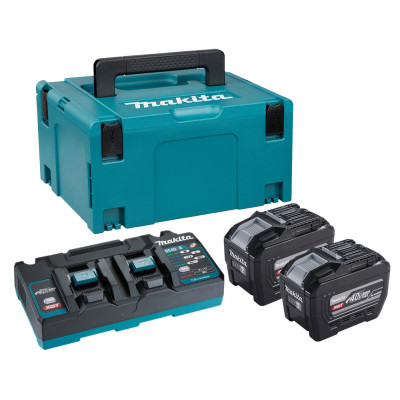 Makita PSKGPE2J / DC40RB 40V 2 × 8,0 Ah – akumuliatorių ir įkroviklio komplektas