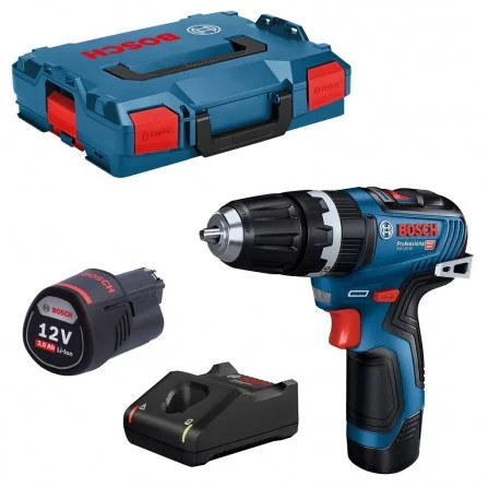 Akumuliatorinio smūginio suktuvo-gręžtuvo Bosch GSB 12V-35 rinkinys, 12 V, 2 x 3 Ah, įkroviklis, + lagaminas