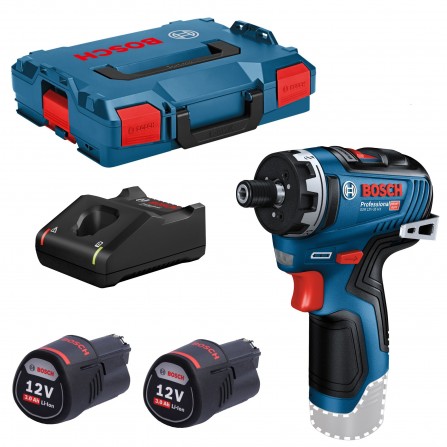Akumuliatorinio suktuvo Bosch GSR 12V-35 HX rinkinys, 12 V, 2 x 3 Ah, įkroviklis + lagaminas