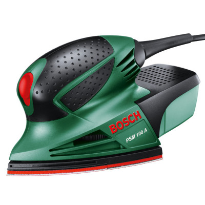 Bosch trikampis šlifuoklis PSM 100 A, transportavimo lagaminas