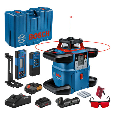 360 laipsnių besisukantis lazeris Bosch Professional GRL 600 CHV Įsk. lazerinis imtuvas Diapozonas (600 m)