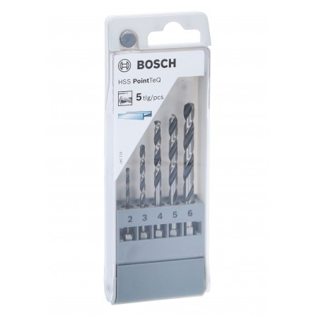 Spiralinių grąžtų rinkinys Bosch HSS PointTeQ, 5x5 vnt.